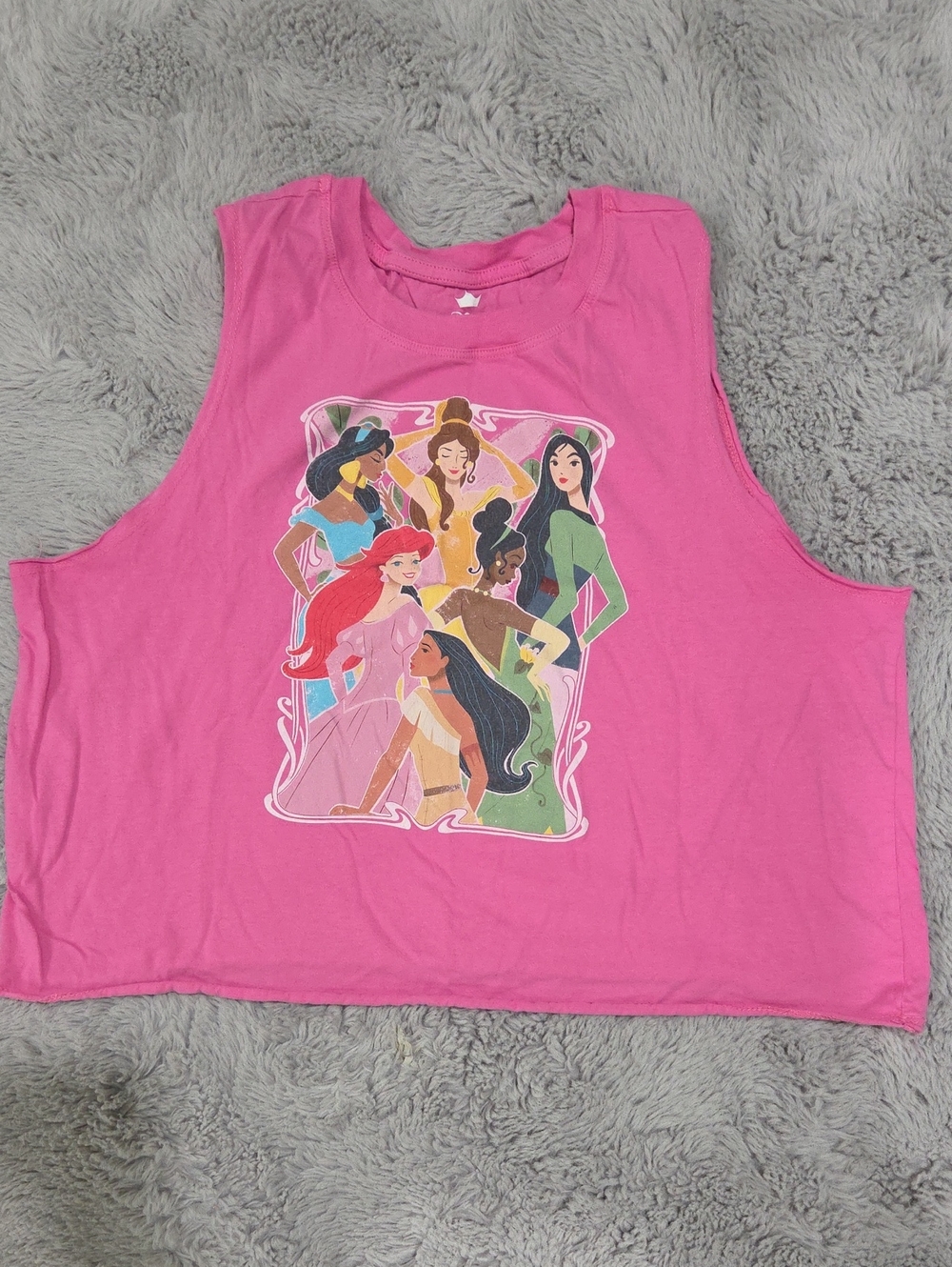 Target Disney Pink Sleeveless Graphic Cropped Tank Top - Disney Princess Design